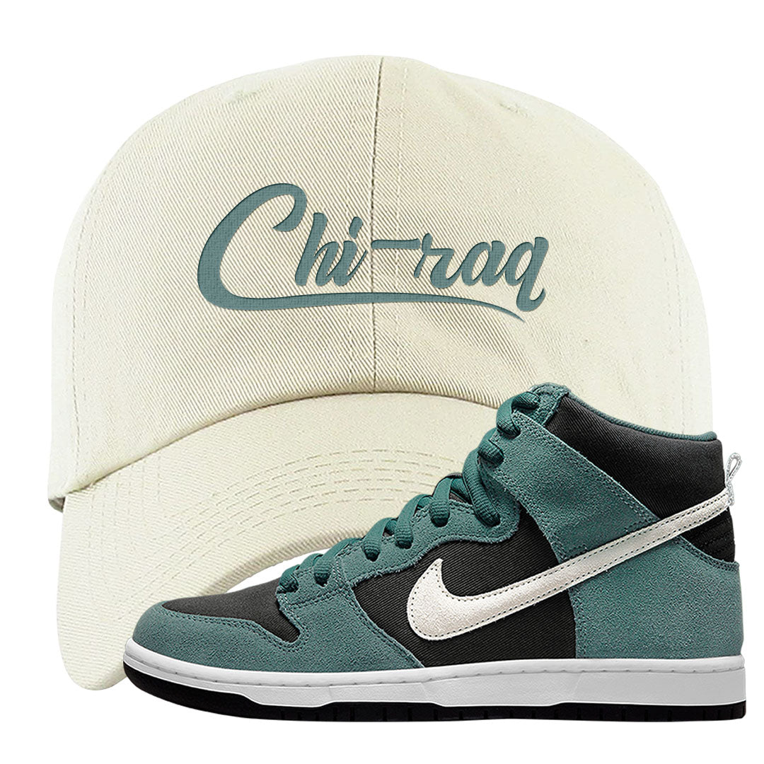 Green Suede High Dunks Dad Hat | Chiraq, White