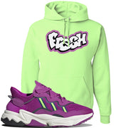 Ozweego Vivid Pink Sneaker Neon Green Pullover Hoodie | Hoodie to match Adidas Ozweego Vivid Pink Shoes | Fresh Princess of Bel Air