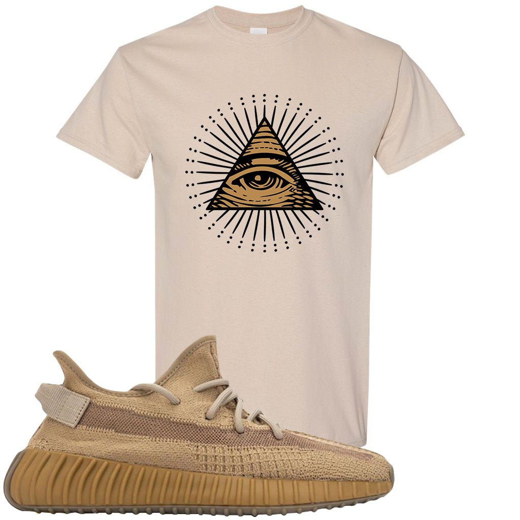 Earth v2 350s T-Shirt | All Seeing Eye, Sandstone