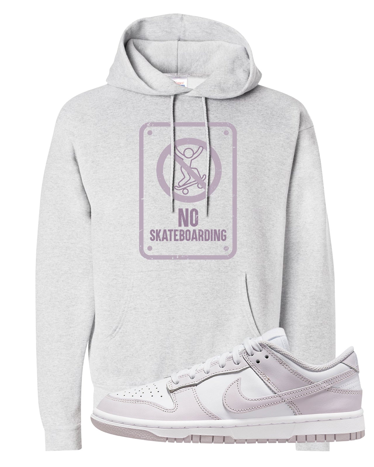 Venice Low Dunks Hoodie | No Skating Sign, Ash