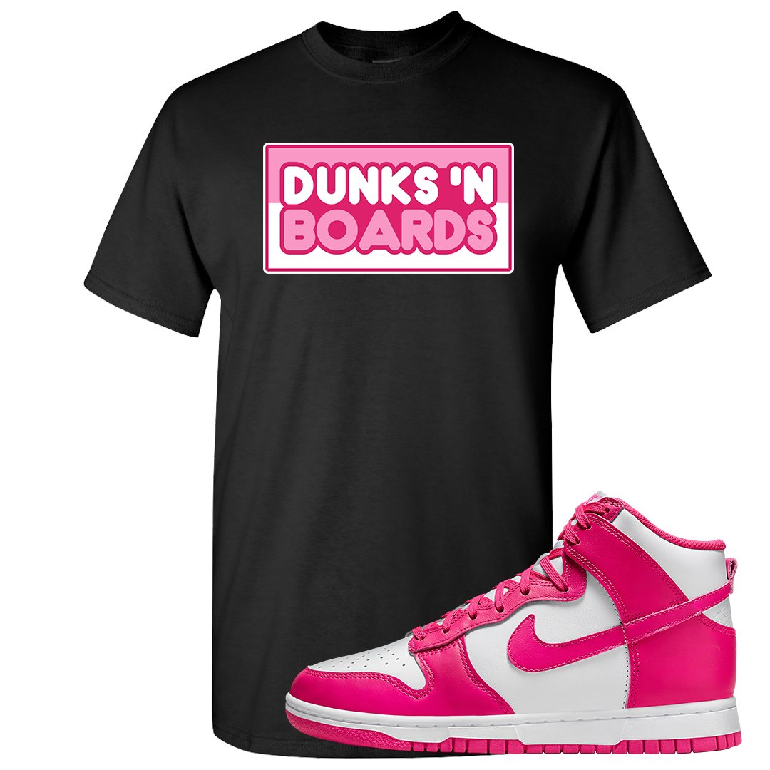 Pink Prime High Dunks T Shirt | Dunks N Boards, Black