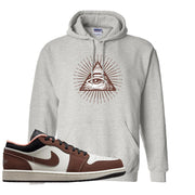 Mocha Low 1s Hoodie | All Seeing Eye, Ash