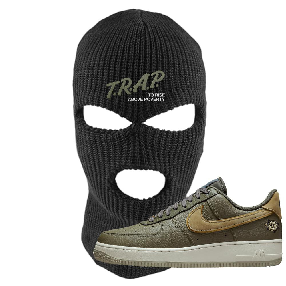 Tortoise Low AF1s Ski Mask | Trap To Rise Above Poverty, Black