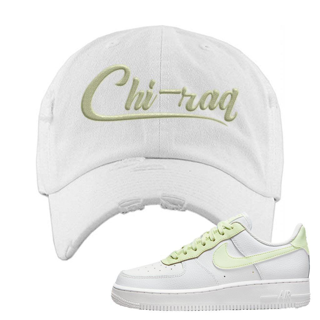 WMNS Color Block Mint 1s Distressed Dad Hat | Chiraq, White
