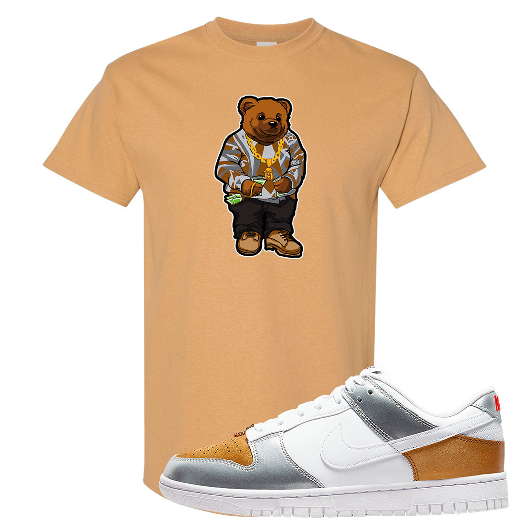 Gold Silver Red Low Dunks T Shirt | Sweater Bear, Old Gold