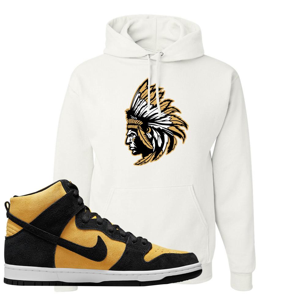 Reverse Goldenrod High Dunks Hoodie | Indian Chief, White