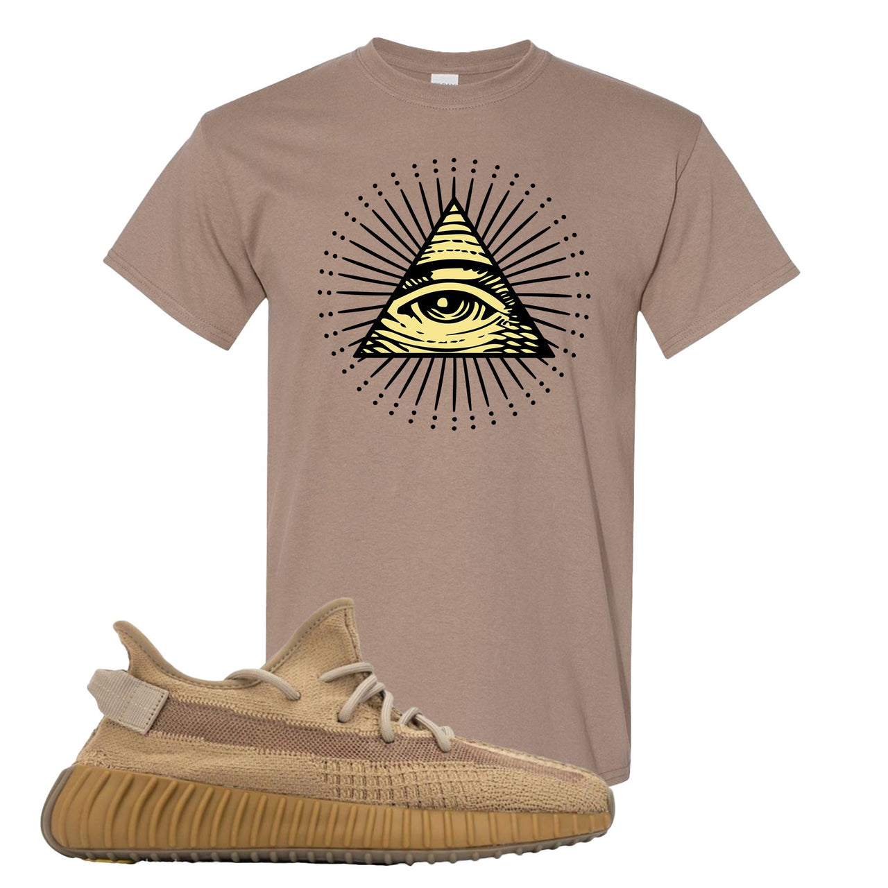 Earth v2 350s T-Shirt | All Seeing Eye, Brown Savana