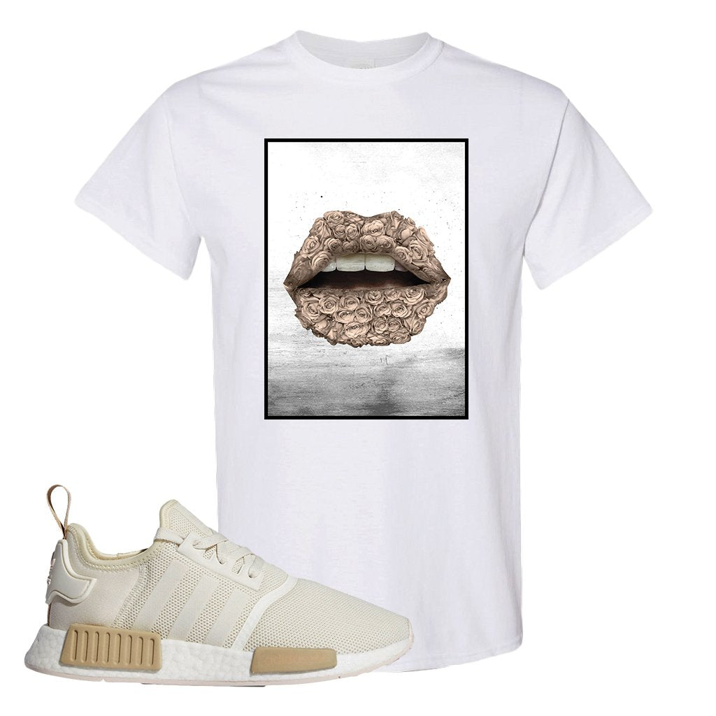 NMD R1 Chalk White Sneaker White T Shirt | Tees to match Adidas NMD R1 Chalk White Shoes | Rose Lips