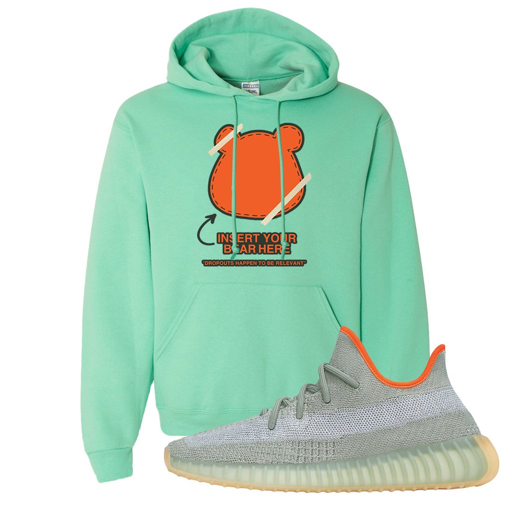 Yeezy 350 V2 Desert Sage Sneaker Pullover Hoodie | Insert Your Bear Here | Cool Mint