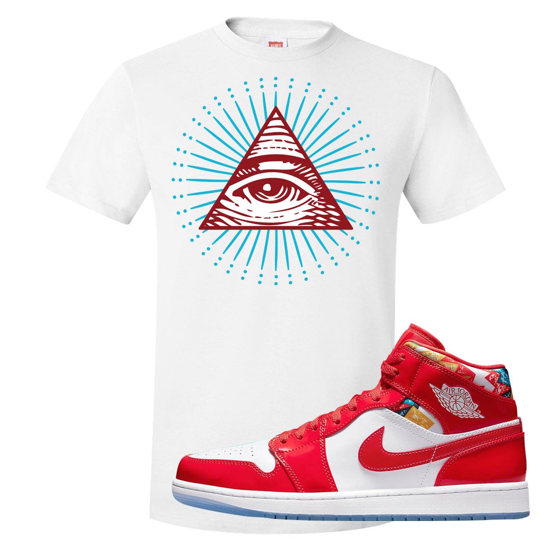 Barcelona Sweater Mid 1s T Shirt | All Seeing Eye, White