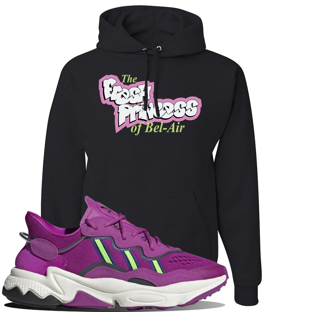 Ozweego Vivid Pink Sneaker Black Pullover Hoodie | Hoodie to match Adidas Ozweego Vivid Pink Shoes | Fresh