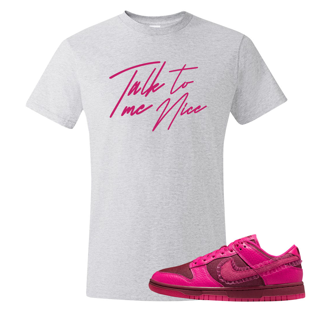 2022 Valentine's Day Low Dunks T Shirt | Talk To Me Nice, Ash