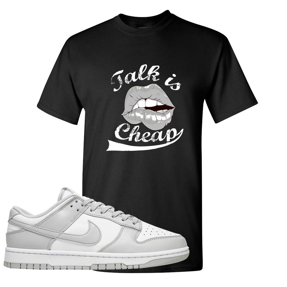 Grey Fog Low Dunks T Shirt | Talk Lips, Black