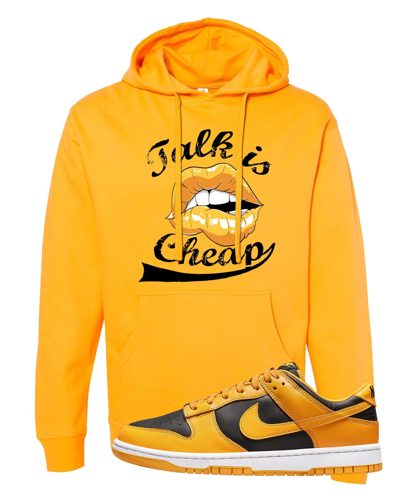Goldenrod Low Dunks Hoodie | Talk Is Cheap, Gold