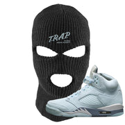 Blue Bird 5s Ski Mask | Trap To Rise Above Poverty, Black