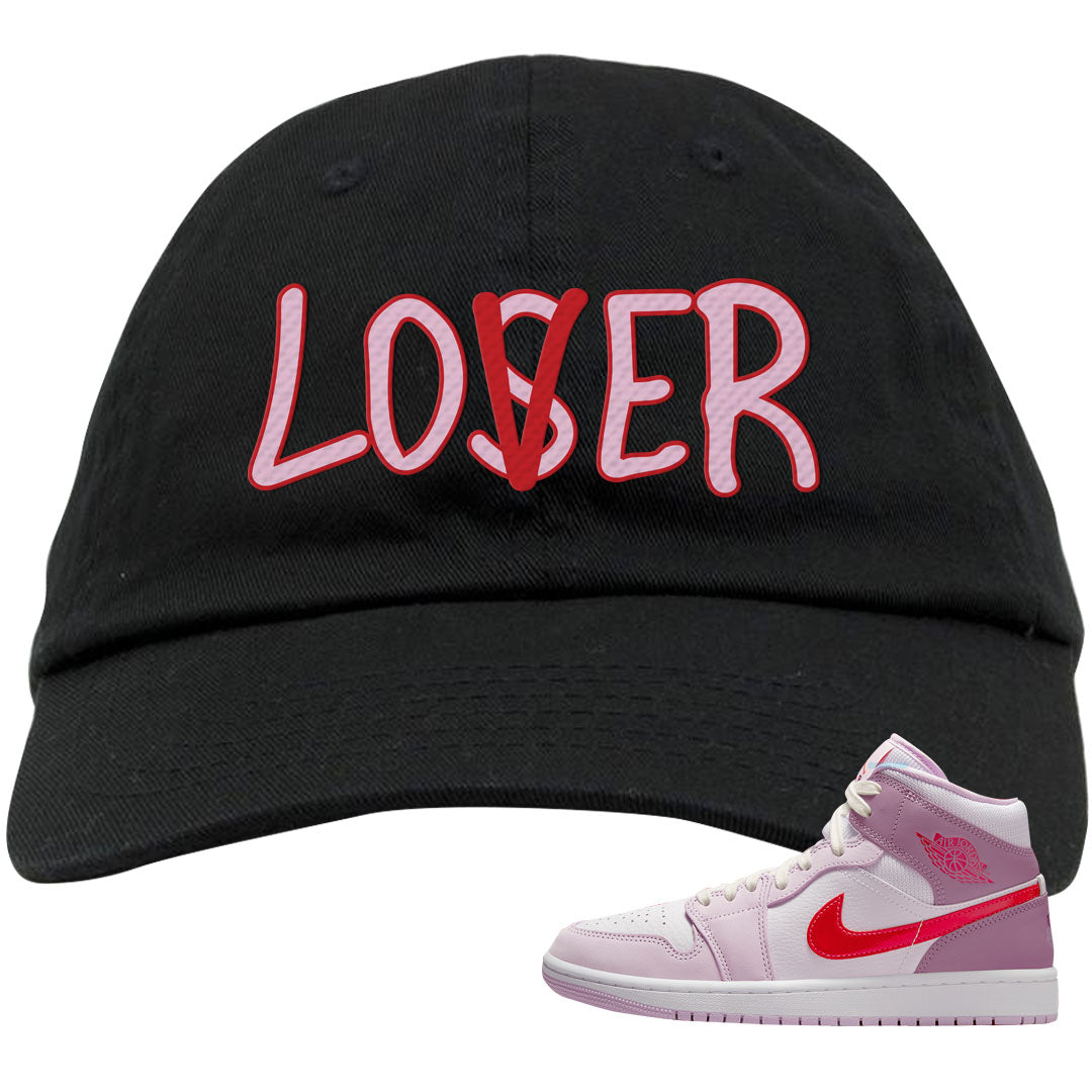 Valentine's Day Mid 1s Dad Hat | Lover, Black