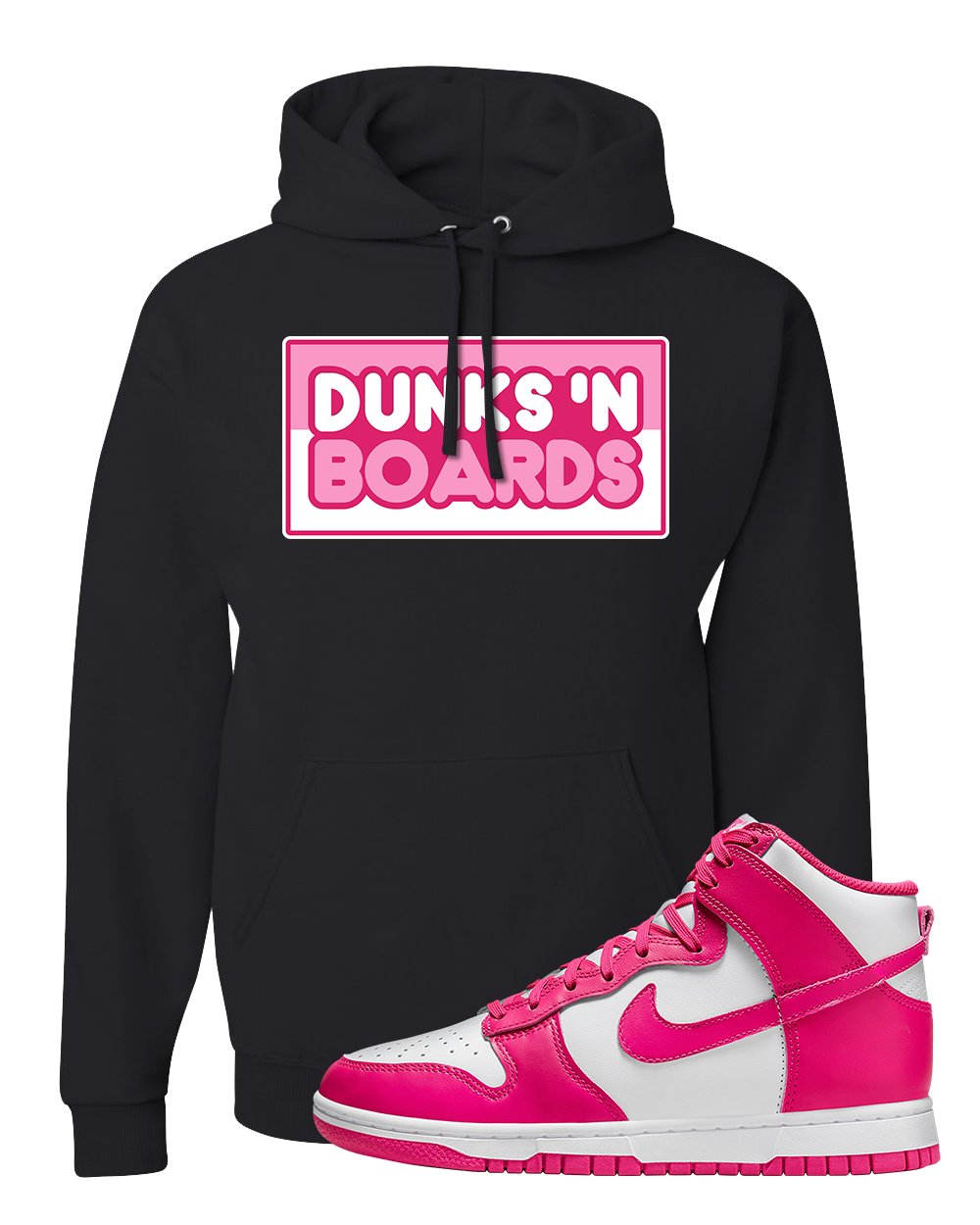Pink Prime High Dunks Hoodie | Dunks N Boards, Black