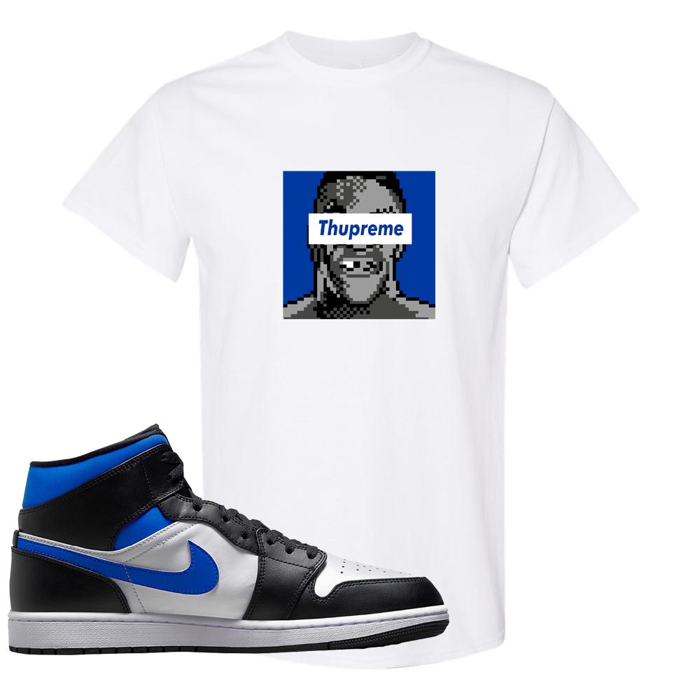 Air Jordan 1 Mid Royal T Shirt | Thupreme, White