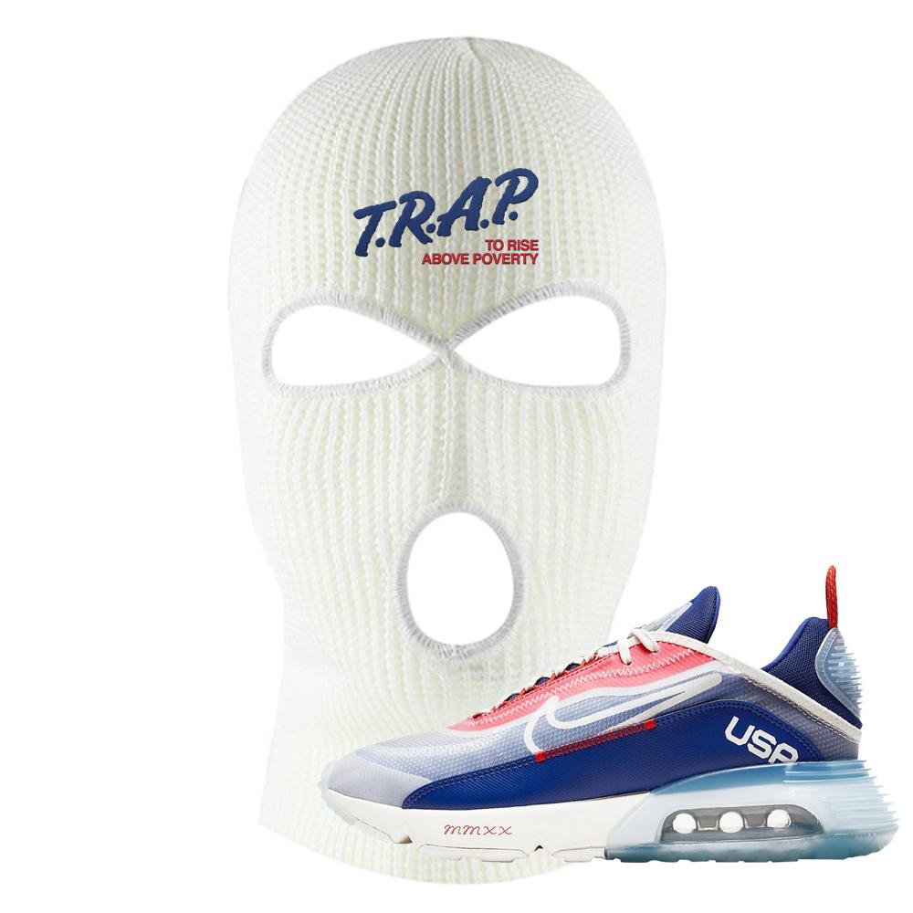 Team USA 2090s Ski Mask | Trap To Rise Above Poverty, White