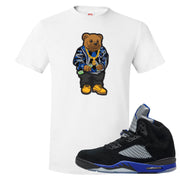 Racer Blue 5s T Shirt | Sweater Bear, White