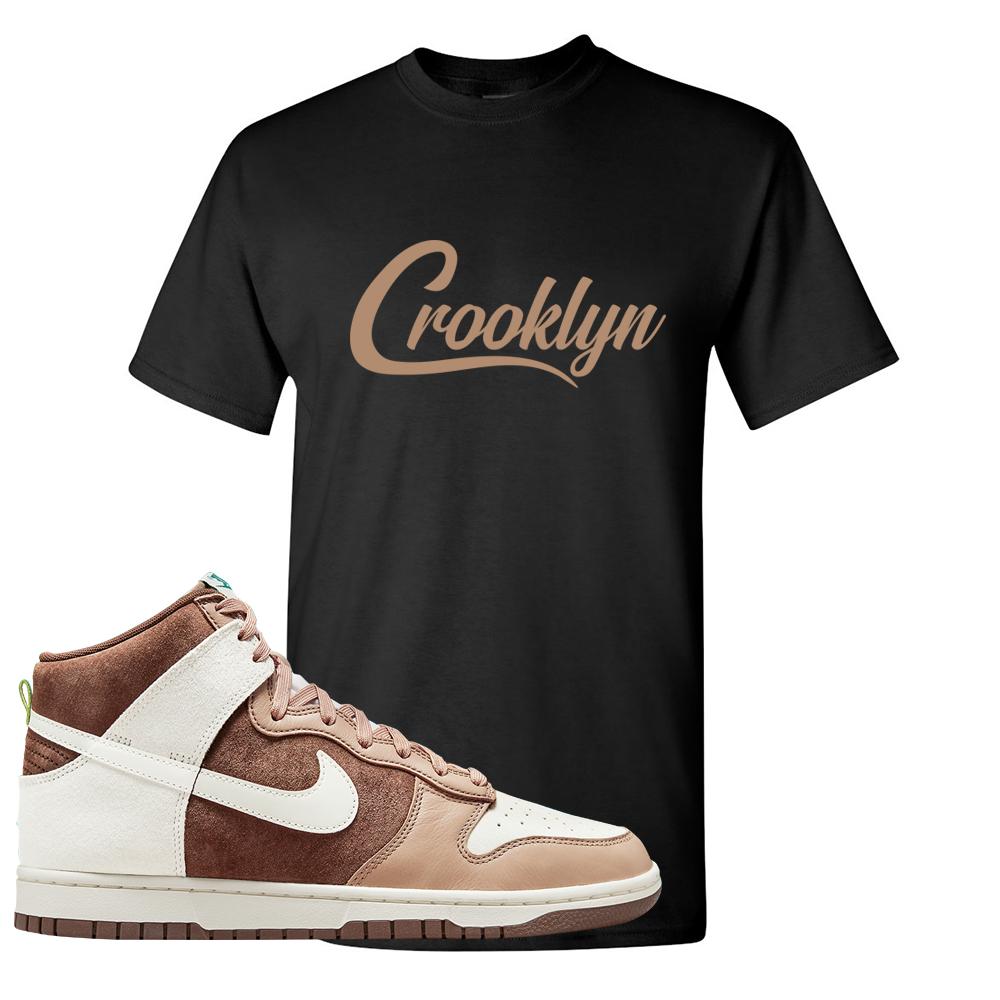 Light Chocolate High Dunks T Shirt | Crooklyn, Black