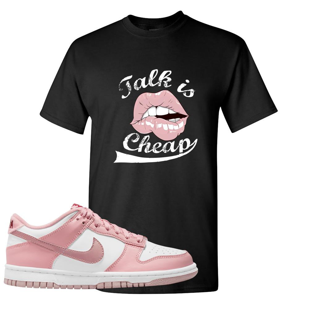 Pink Velvet Low Dunks T Shirt | Talk Lips, Black