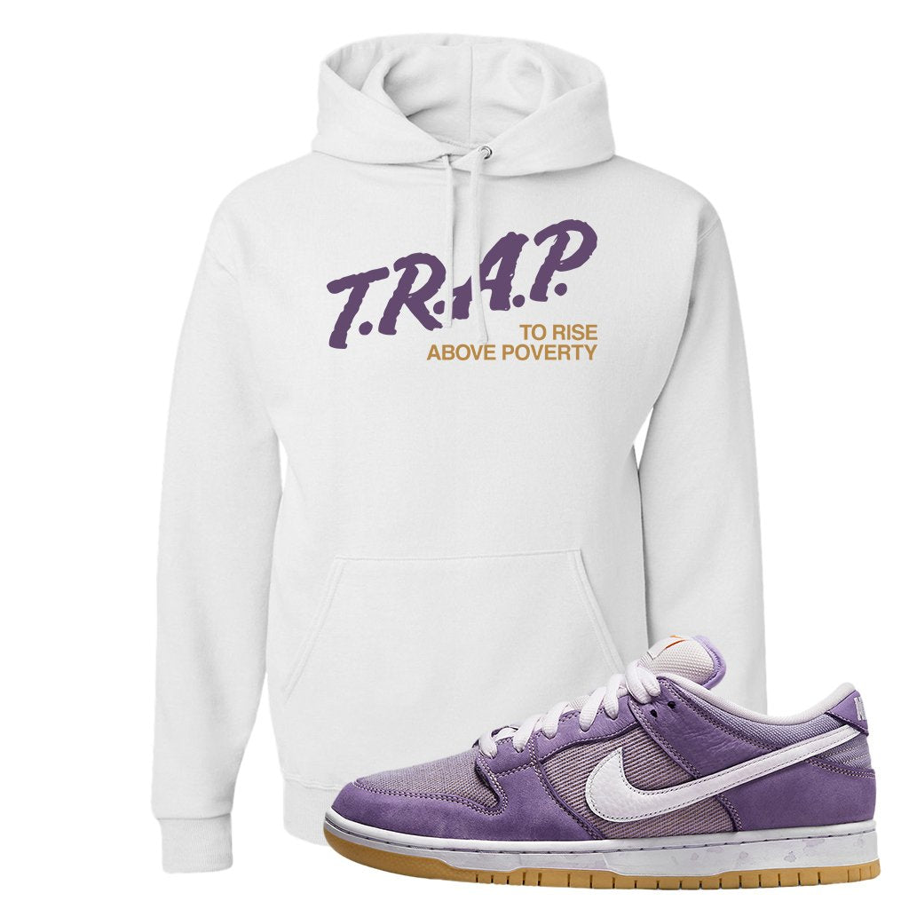 Unbleached Purple Lows Hoodie | Trap To Rise Above Poverty, White