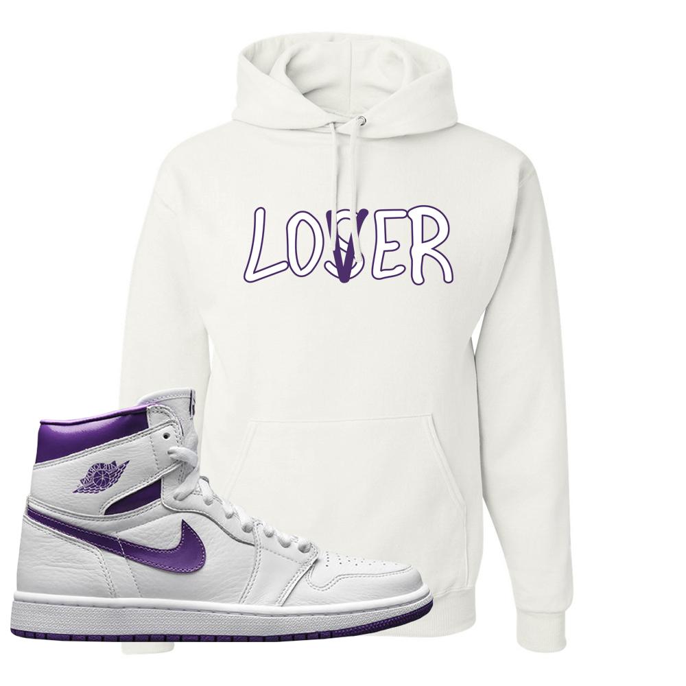 Air Jordan 1 Metallic Purple Hoodie | Lover, White