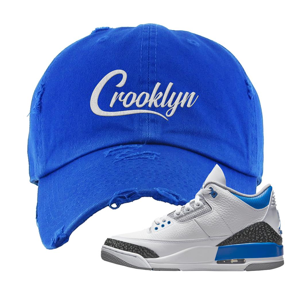 Racer Blue 3s Distressed Dad Hat | Crooklyn, Royal