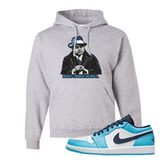 Air Jordan 1 Low UNC Hoodie | El Chapo Illustration, Ash