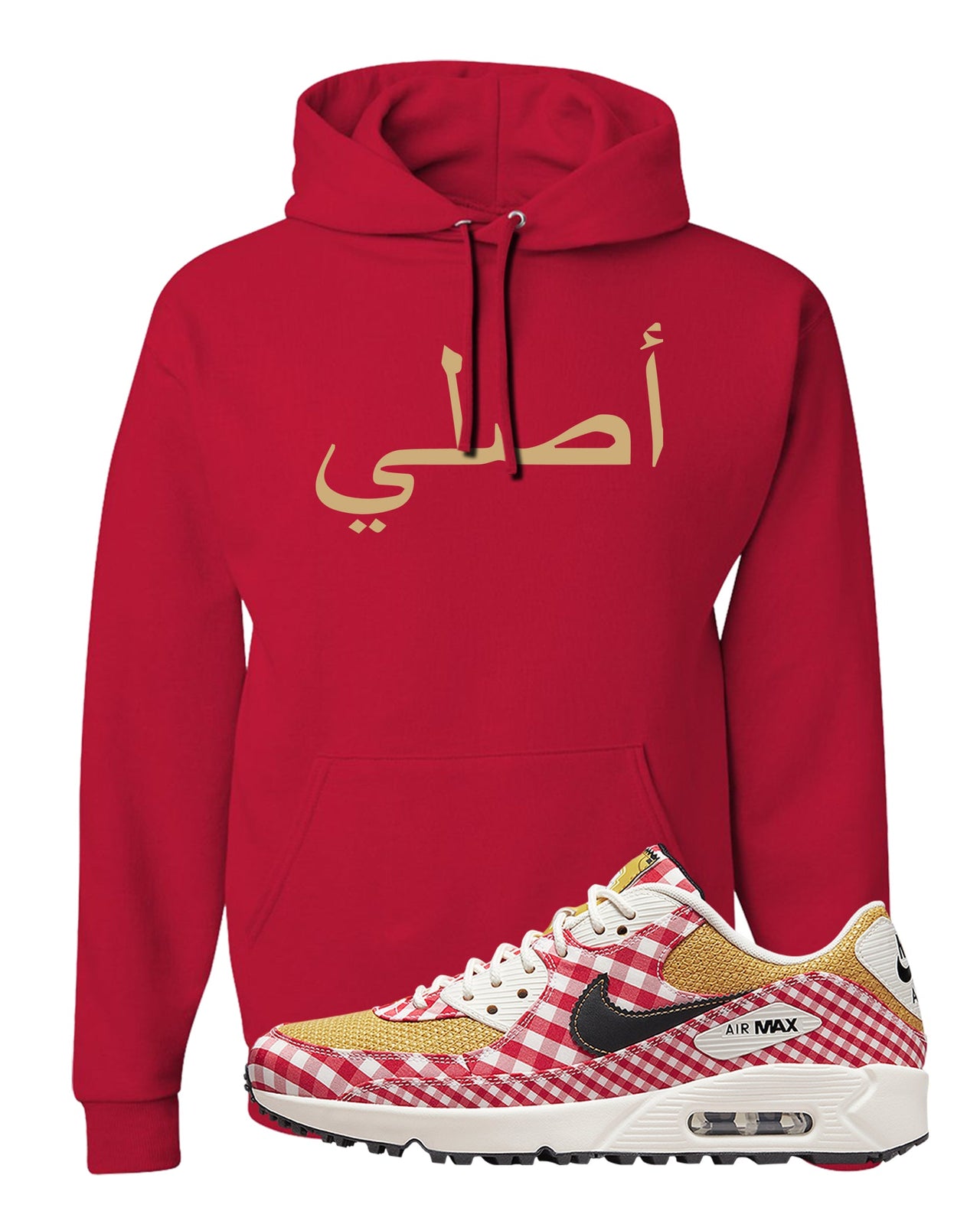 Picnic Golf 90s Hoodie | Original Arabic, Red