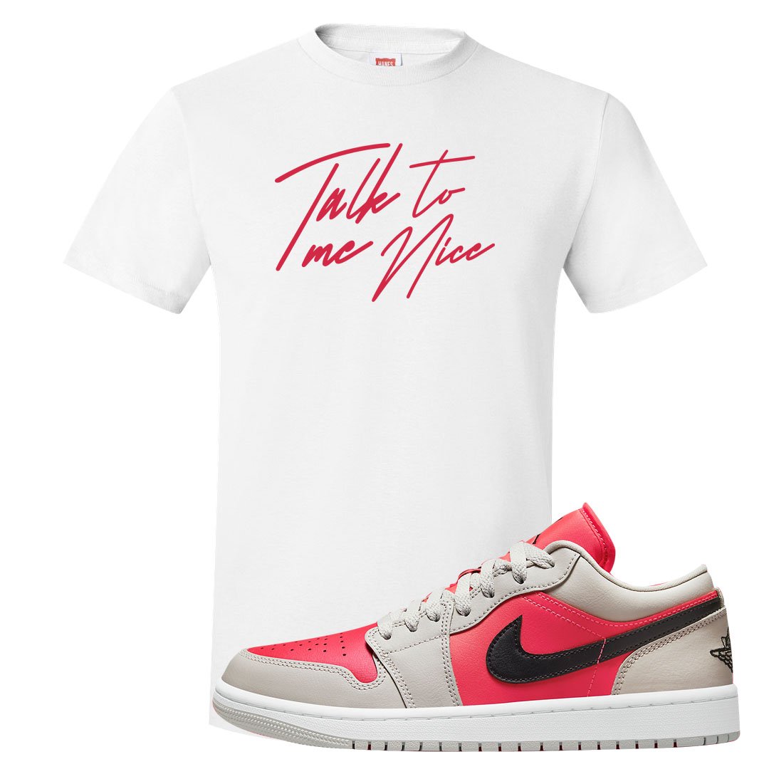 Light Iron Ore Low 1s T Shirt | Talk To Me Nice, White