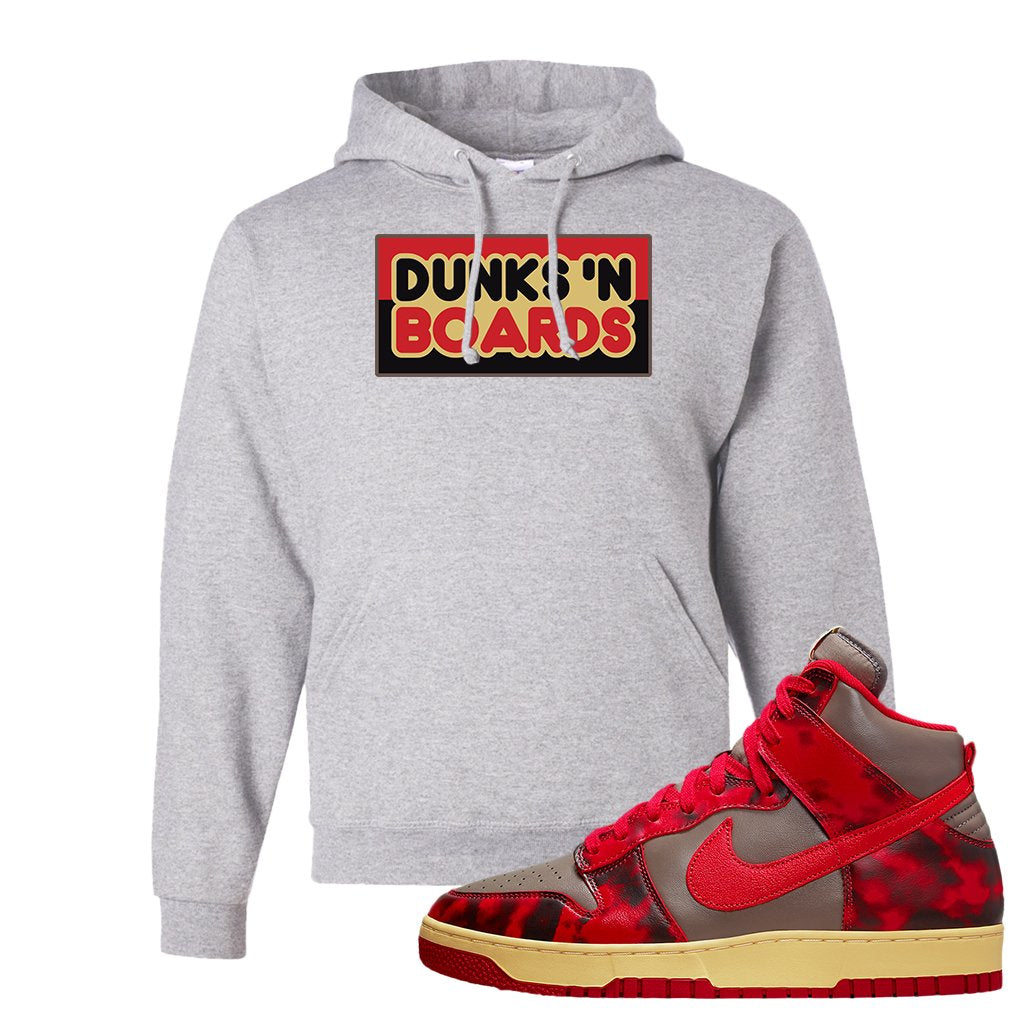 Acid Wash Red 1985 High Dunks Hoodie | Dunks N Boards, Ash