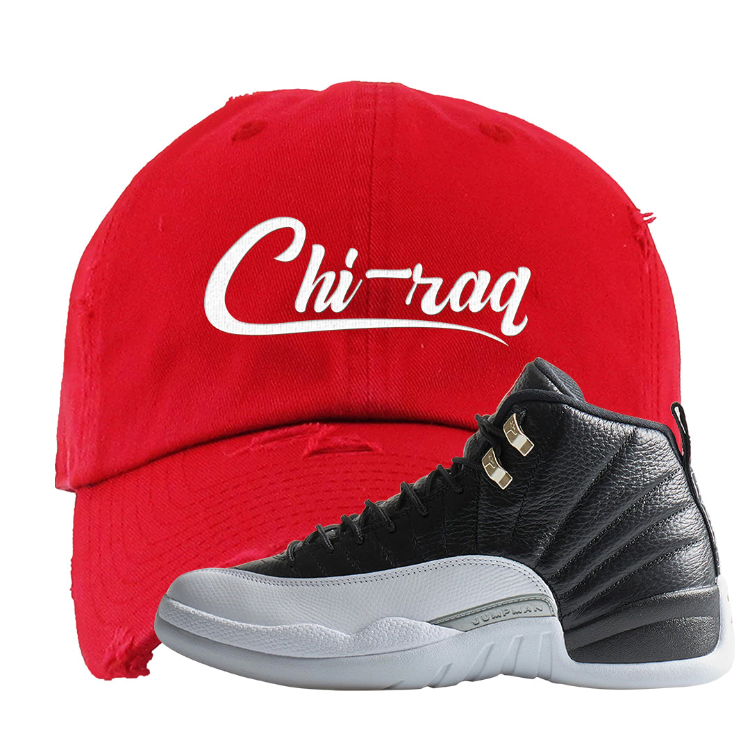 Playoff 12s Distressed Dad Hat | Chiraq, Red