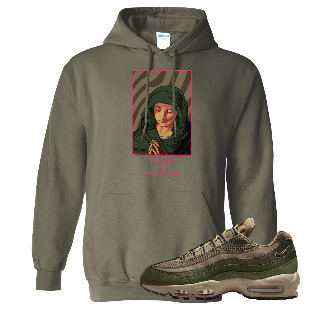 Medium Olive Rough Green 95s Hoodie | God Told Me, Military Green