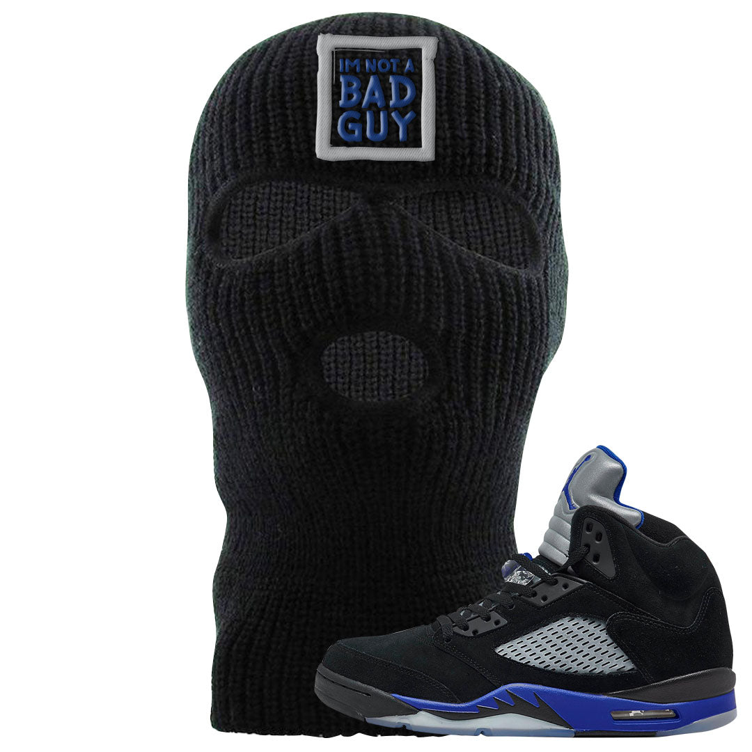 Racer Blue 5s Ski Mask | I'm Not A Bad Guy, Black