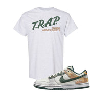 Camo Low Dunks T Shirt | Trap To Rise Above Poverty, Ash
