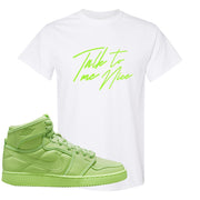 Neon Green KO 1s T Shirt | Talk To Me Nice, White