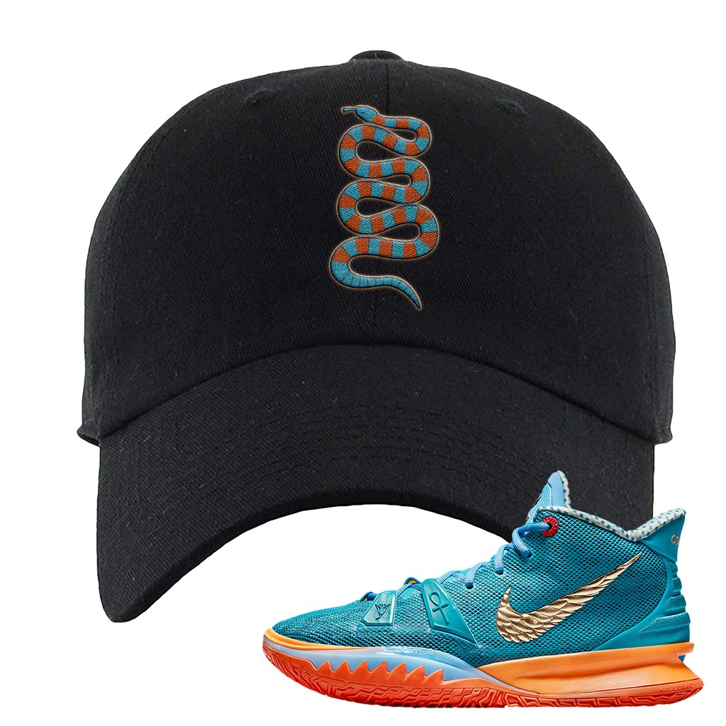 Kyrie 7 Horus Dad Hat | Coiled Snake, Black