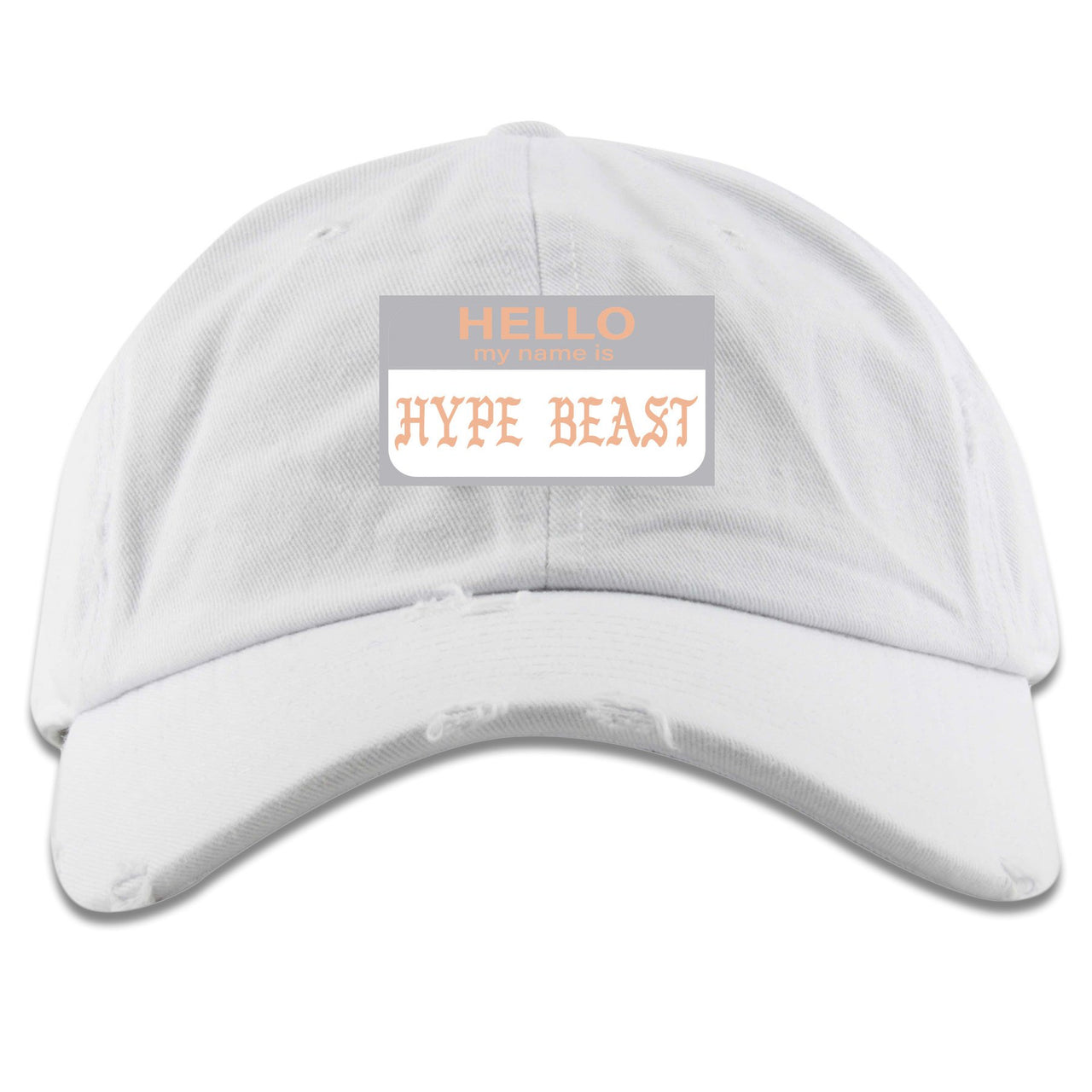True Form v2 350s Distressed Dad Hat | Hello My Name Is Hype Beast Pablo, White