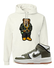 Cargo Khaki Rebel High Dunks Hoodie | Sweater Bear, White