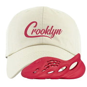 Vermillion Foam Runners Dad Hat | Crooklyn, White