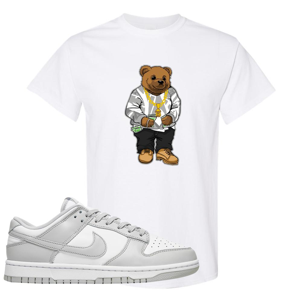 Grey Fog Low Dunks T Shirt | Sweater Bear, White