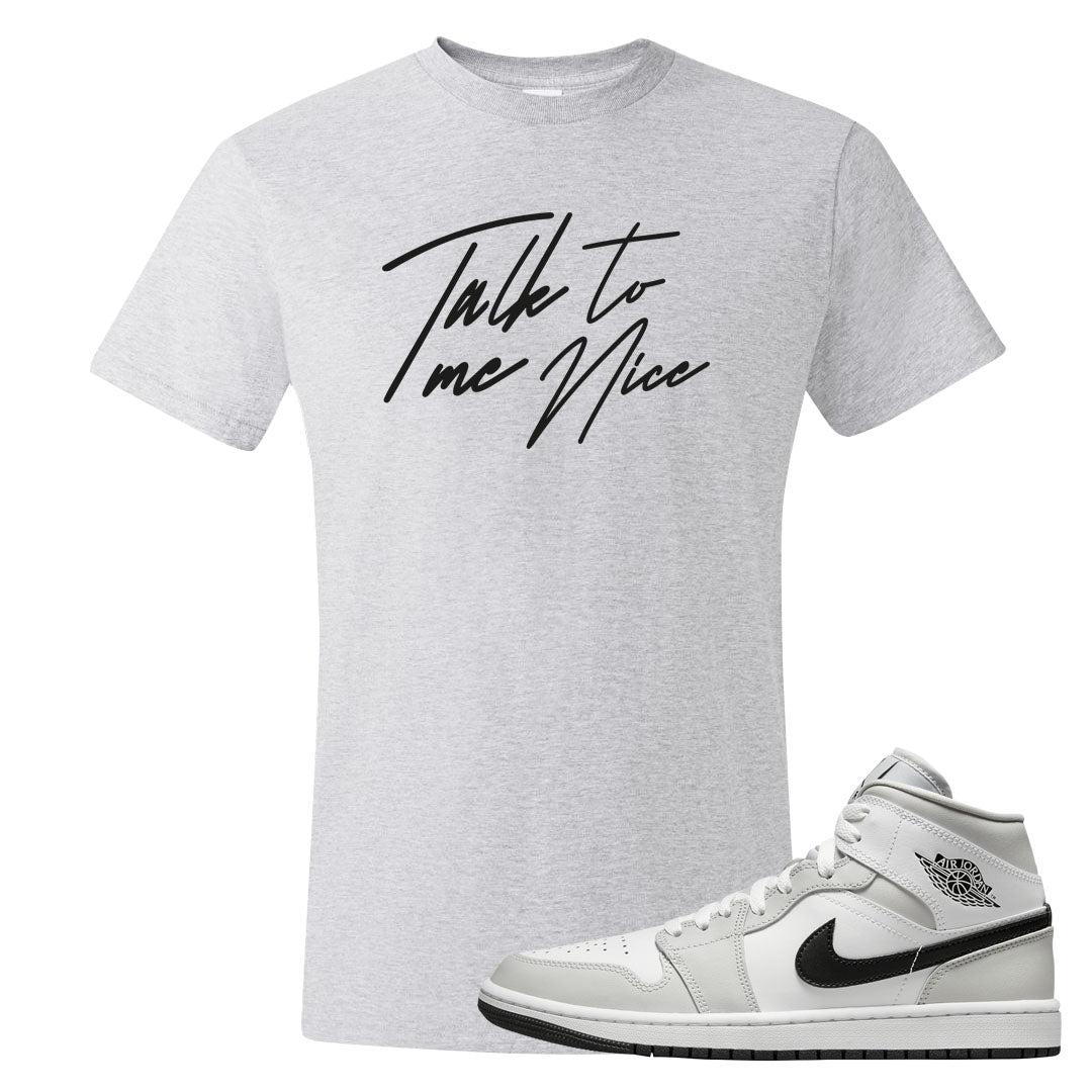 Light Smoke Grey Mid 1s T Shirt | Talk To Me Nice, Ash
