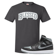 Alternate Shadow Mid 1s T Shirt | Blessed Arch, Smoke Grey