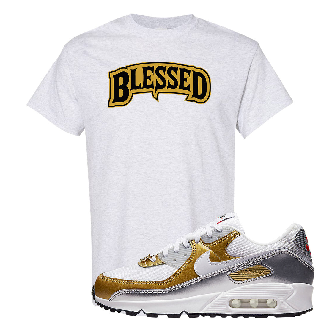 Gold Silver 90s T Shirt | Blessed Arch, Ash