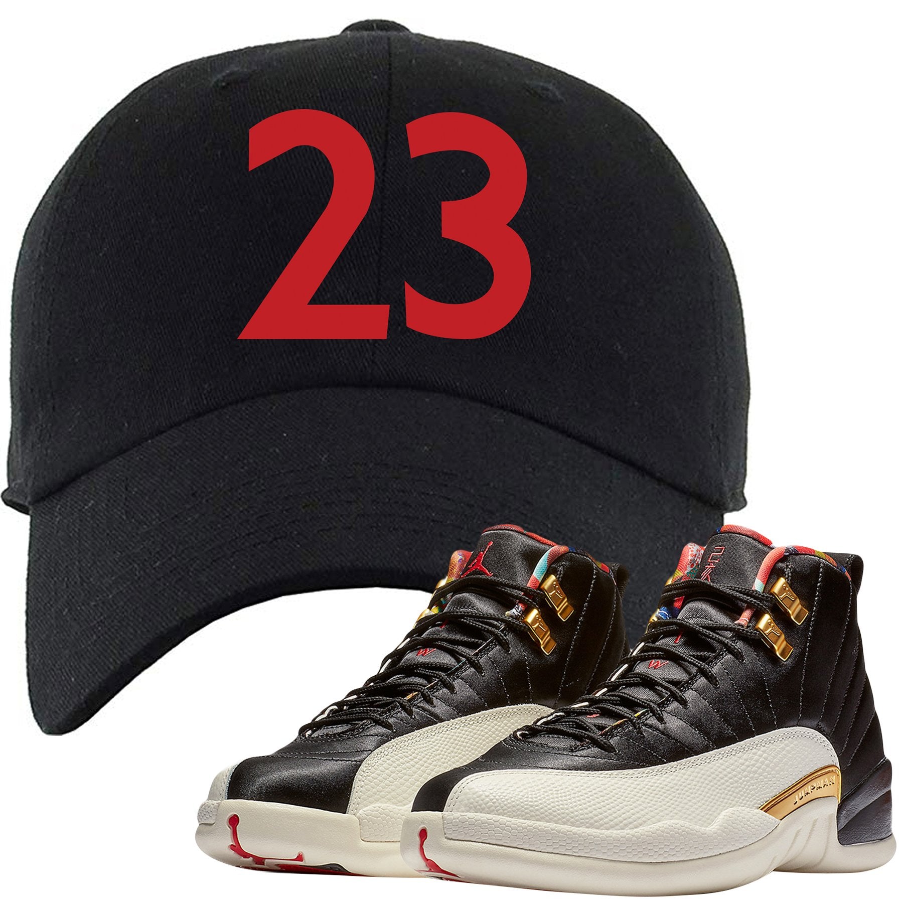 Rock this Jordan 12 Chinese New Year sneaker matching dad hat to complete your Chinese 12s sneaker matching outfit