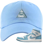 University Blue Mid 1s Dad Hat | All Seeing Eye, Light Blue
