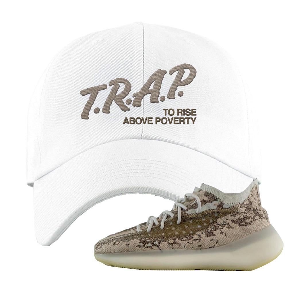 Stone Salt 380s Dad Hat | Trap To Rise Above Poverty, White