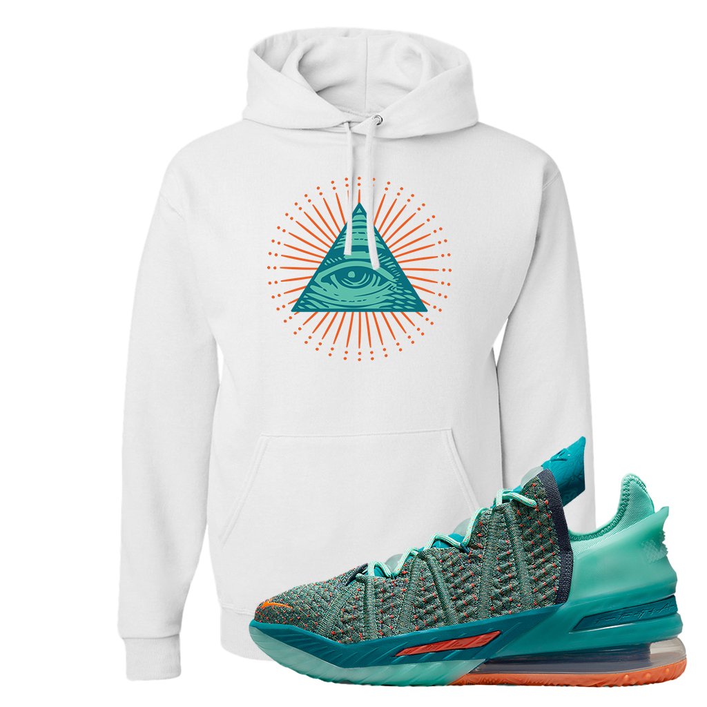 Lebron 18 We Are Family Hoodie | All Seeing Eye, White
